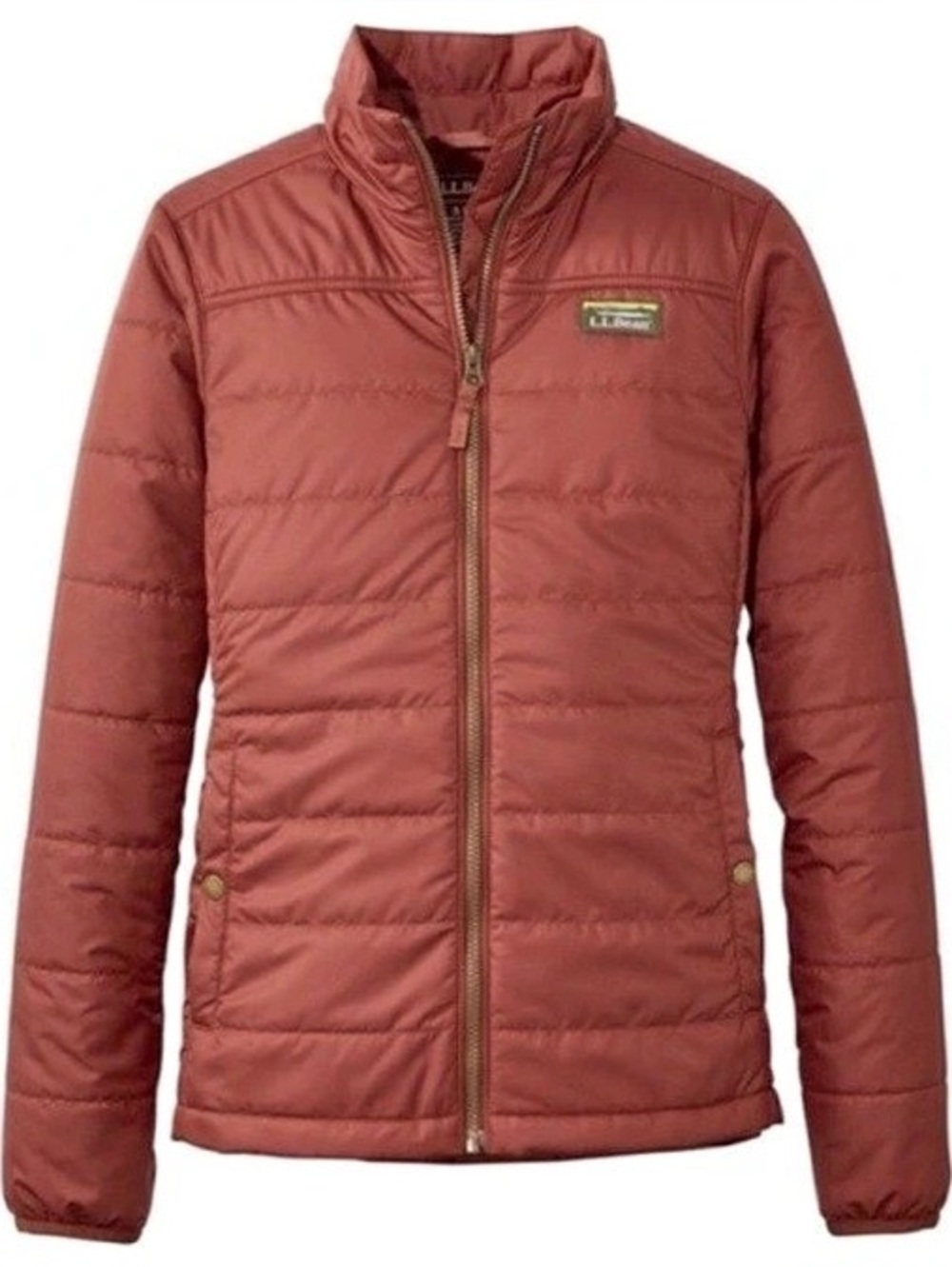 L.L.Bean Mountain Classic Water Repellent Puffer Jacket Light Hickory Rust Sz M